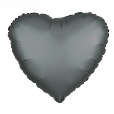 Шарик (45см) Сердечко серый матовый